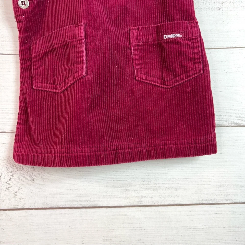 Vintage OshKosh B’Gosh Burgundy Corduroy Jumper Dress Fall 90’s Size 18-24 M